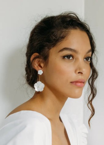 Jennifer Behr Zinnia Earrings #3 default Pearl thumbnail
