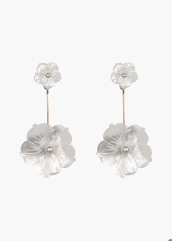 Jennifer Behr Zinnia Earrings #4 Pearl thumbnail
