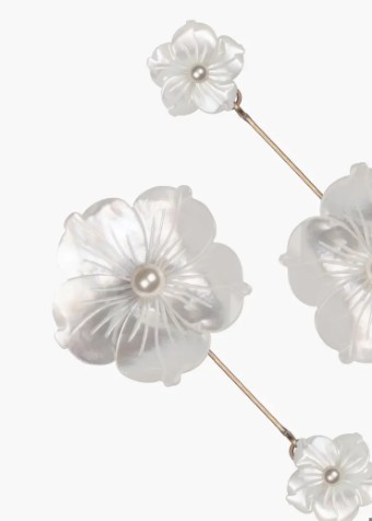 Jennifer Behr Zinnia Earrings #6 Pearl thumbnail