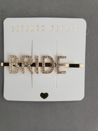 Untamed Petals Bride Crystal Pave Bobby Pin #1 Gold/Pearl thumbnail