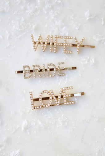 Untamed Petals Bride Crystal Pave Bobby Pin #0 default Gold/Pearl thumbnail