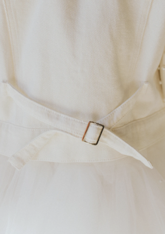 Untamed Petals Laura Puff Pearl Sleeve Jacket #9 Dark Denim thumbnail