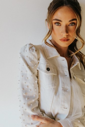 Untamed Petals Laura Puff Pearl Sleeve Jacket #2 thumbnail