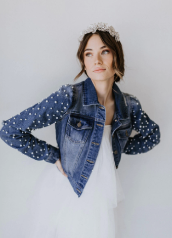 Untamed Petals Laura Puff Pearl Sleeve Jacket #4 thumbnail