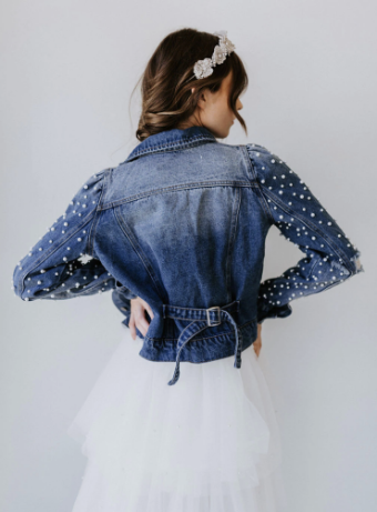 Untamed Petals Laura Puff Pearl Sleeve Jacket #8 thumbnail