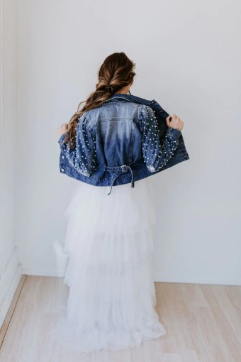 Untamed Petals Laura Puff Pearl Sleeve Jacket #3 thumbnail