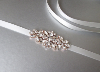Sabina KW Designs SKWD #1599 - Center Detail Skinny Belt #0 default Rose Gold thumbnail