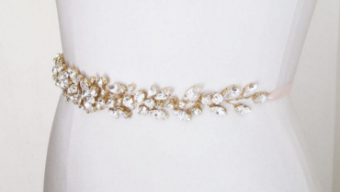 Sabina KW Designs SKWD #1293 - Floating Crystal Belt #2 default Rose Gold thumbnail