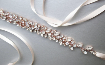 Sabina KW Designs SKWD #1293 - Floating Crystal Belt #0 default Rose Gold thumbnail