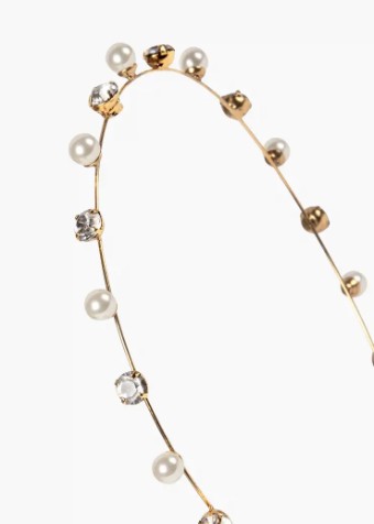 Jennifer Behr #Ines Skinny Headband (Gold) #3 thumbnail