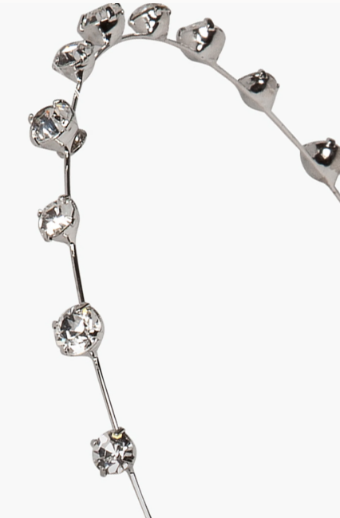 Jennifer Behr Iva Skinny Headband (Silver) #2 thumbnail