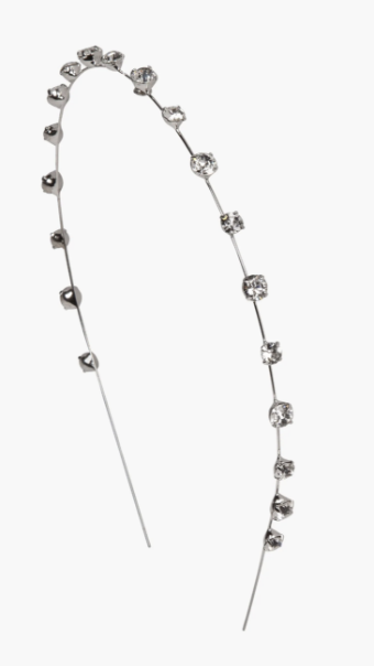 Jennifer Behr Iva Skinny Headband (Silver) #4 thumbnail