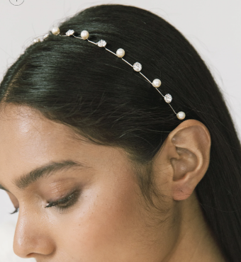 Jennifer Behr Ines Skinny Headband (Silver) #5 thumbnail