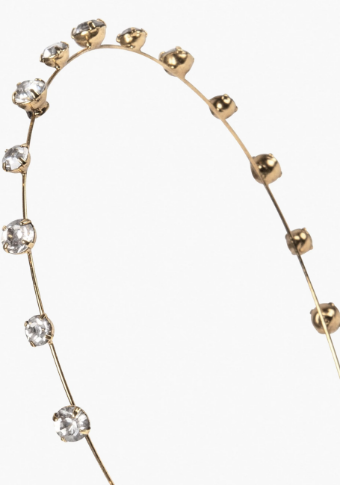 Jennifer Behr #Iva Skinny Headband (Gold) #3 thumbnail
