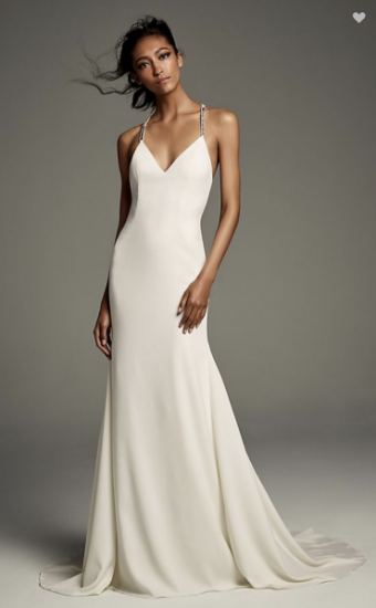 Vera Wang VERA WANG - T-Back Stretch Crepe Slip Gown #1 thumbnail