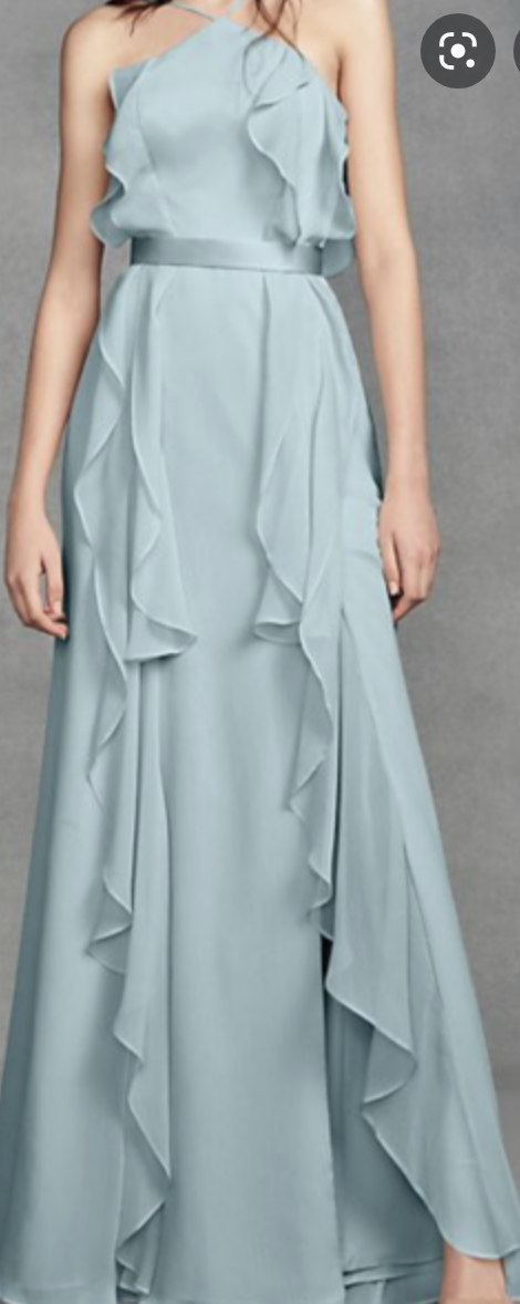 vera wang bridesmaid dresses for sale Leely Women Dusty Blue Maxi Bridesmaid Dress A-Line Sleeveless Wedding  Guest Dress – leelyuk