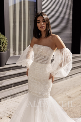 Alex Veil #Ange w/ Detachable Sleeves #4 Soft White thumbnail