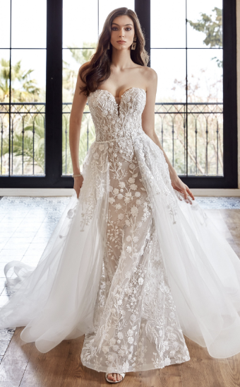 Eddy K Style# Jacqueline Overskirt Only #3 Ivory/Nude/Skin thumbnail