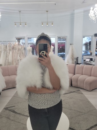 Oksana Mukha Ostrich Bolero #2 Ivory thumbnail