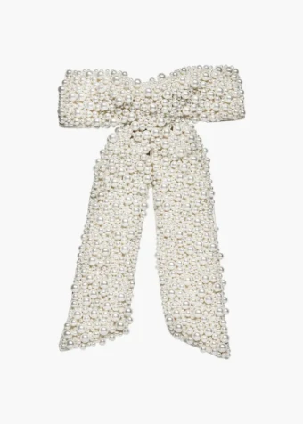 Jennifer Behr BAILEY BOW BARETTE #1 Pearl thumbnail