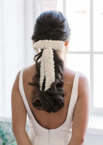 Jennifer Behr BAILEY BOW BARETTE #0 default Pearl thumbnail