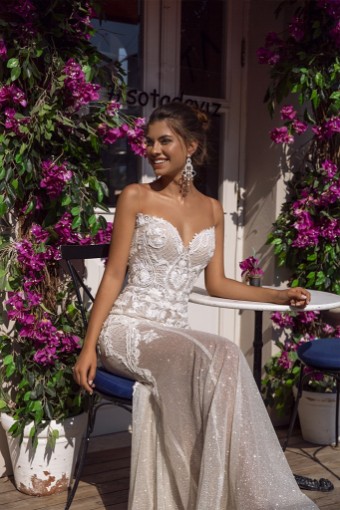 Oksana Mukha Celeste Gown w/o Lining #1 Ivory/Silver thumbnail