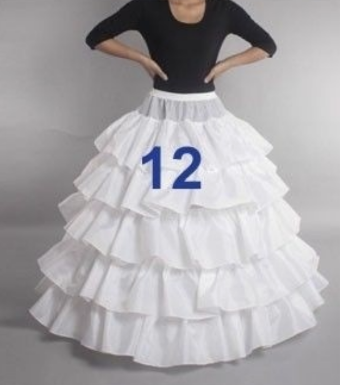 HLEC Style# Petticoat 12 - Flounce A-line w/ 4 Hoops #0 default White thumbnail