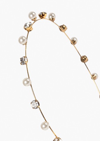 Jennifer Behr Ines Skinny Headband (Gold) #4 default Crystal/Antique Gold thumbnail