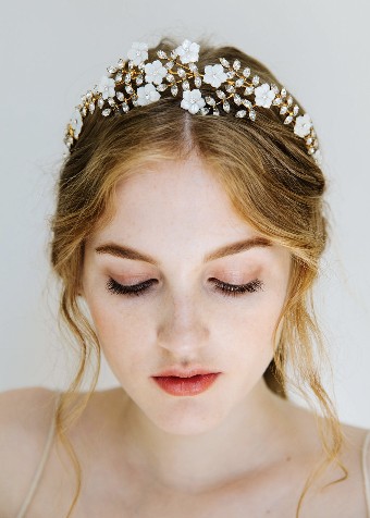 Jennifer Behr Vivienne Tiara #0 default Crystal/Antique Gold thumbnail