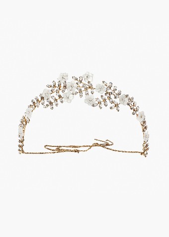 Jennifer Behr Vivienne Tiara #2 Crystal/Antique Gold thumbnail