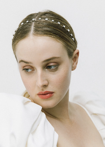 Jennifer Behr Iva Skinny Headband (Silver) #3 Crystal thumbnail