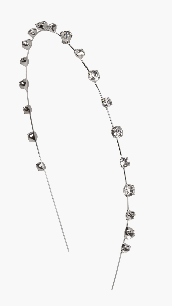 Jennifer Behr Iva Skinny Headband (Silver) #4 default Crystal thumbnail