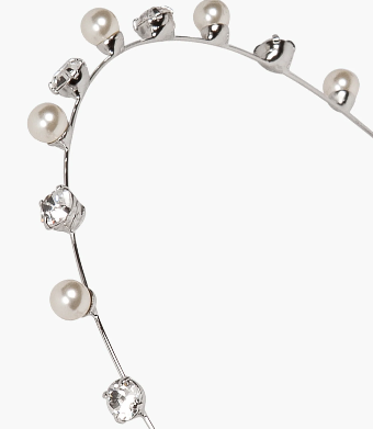 Jennifer Behr Ines Skinny Headband (Silver) #4 Crystal thumbnail