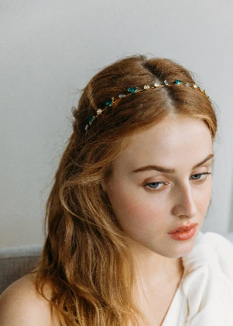 Jennifer Behr JESSA HEADBAND #2 Emerald thumbnail