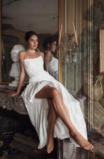 Katy Corso Style# Tery Dress only, Additional Skirt Option Recommended #9 Ivory thumbnail
