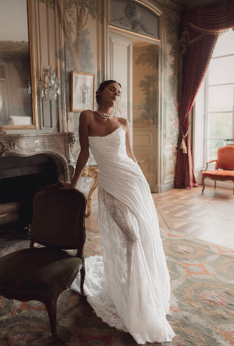 Katy Corso Style# Tery Dress only, Additional Skirt Option Recommended #5 Ivory thumbnail