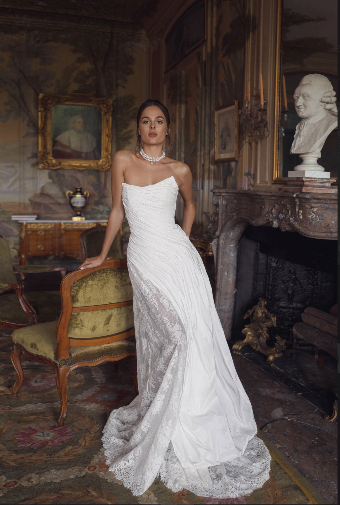 Katy Corso Style# Tery Dress only, Additional Skirt Option Recommended #3 Ivory thumbnail