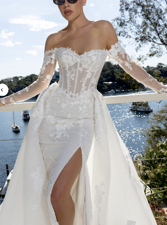 Lé Lee Studio Style# Adeline Dress Only #1 Ivory/Ivory thumbnail