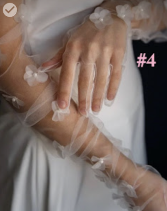 Blammo Biamo Gloves #4 Sheer with Large Floral Applique #0 default Original thumbnail