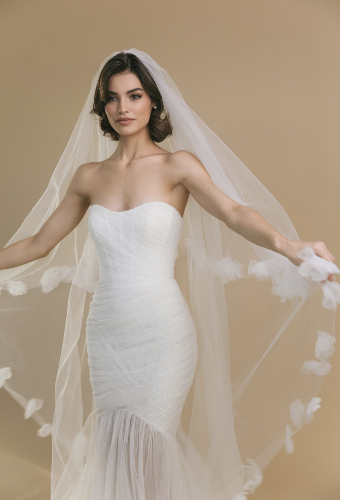 Blammo Biamo Veil 58 - 3D Floral w/ Blusher #5 Ivory thumbnail