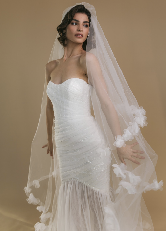 Blammo Biamo Veil 58 - 3D Floral w/ Blusher #1 Ivory thumbnail