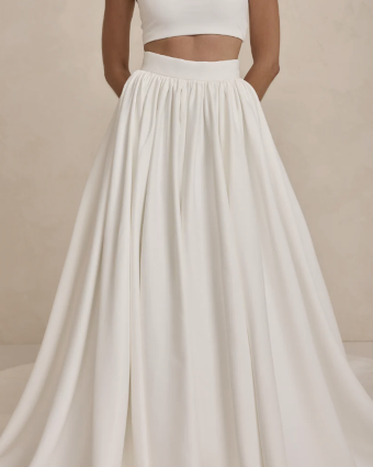 MWL Tanner Skirt w/ Buttons Waist to End of Train #1 Ivory thumbnail