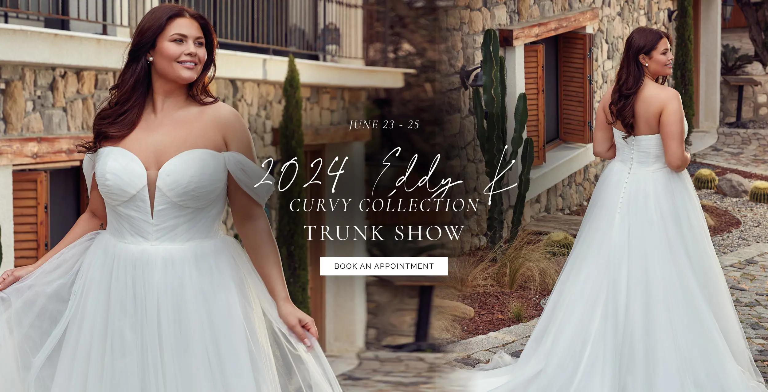 "2024 Eddy K Curvy Collection Trunk Show" banner for desktop