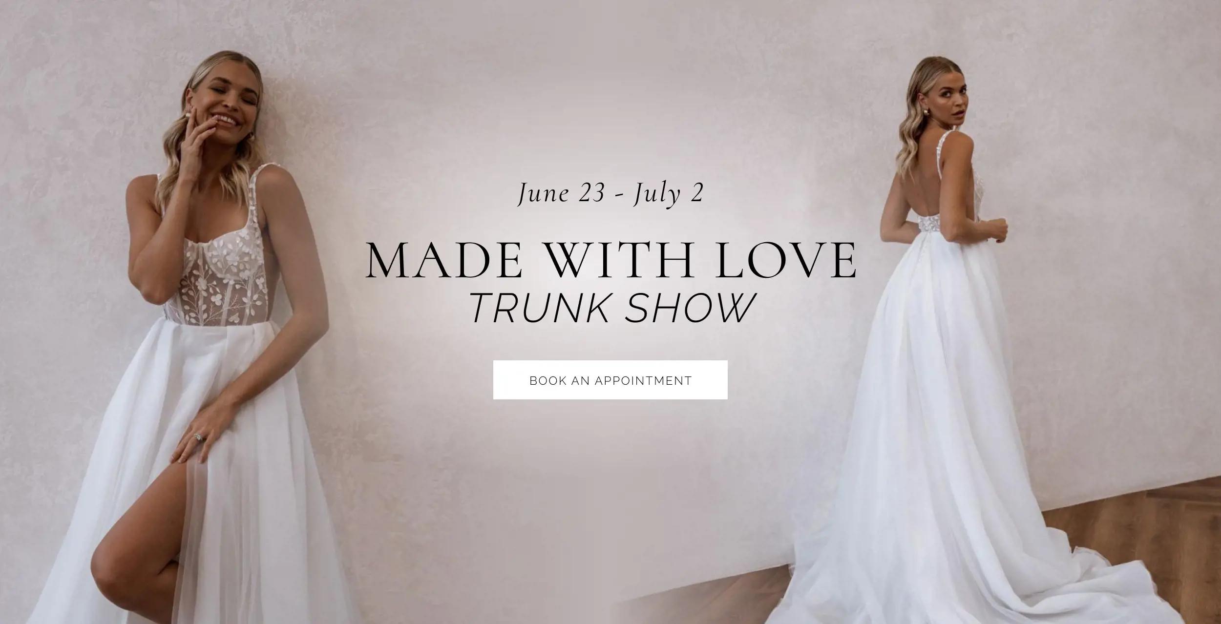 "Made With Love Trunk Show" banner for desktop