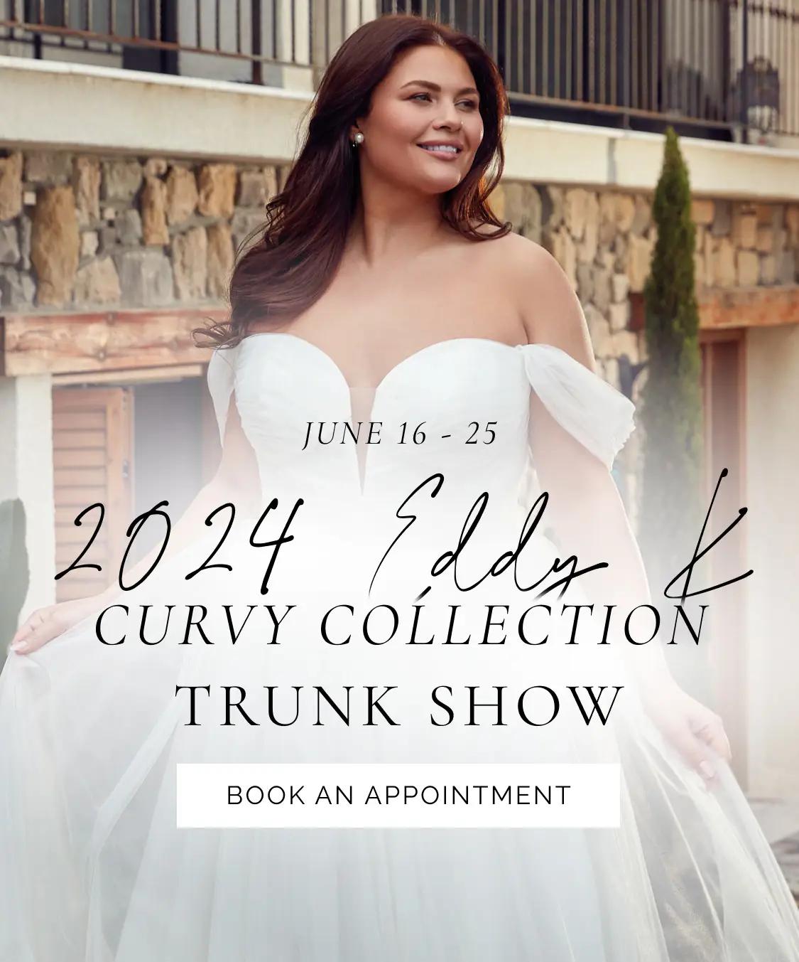 "2024 Eddy K Curvy Collection Trunk Show" banner for mobile