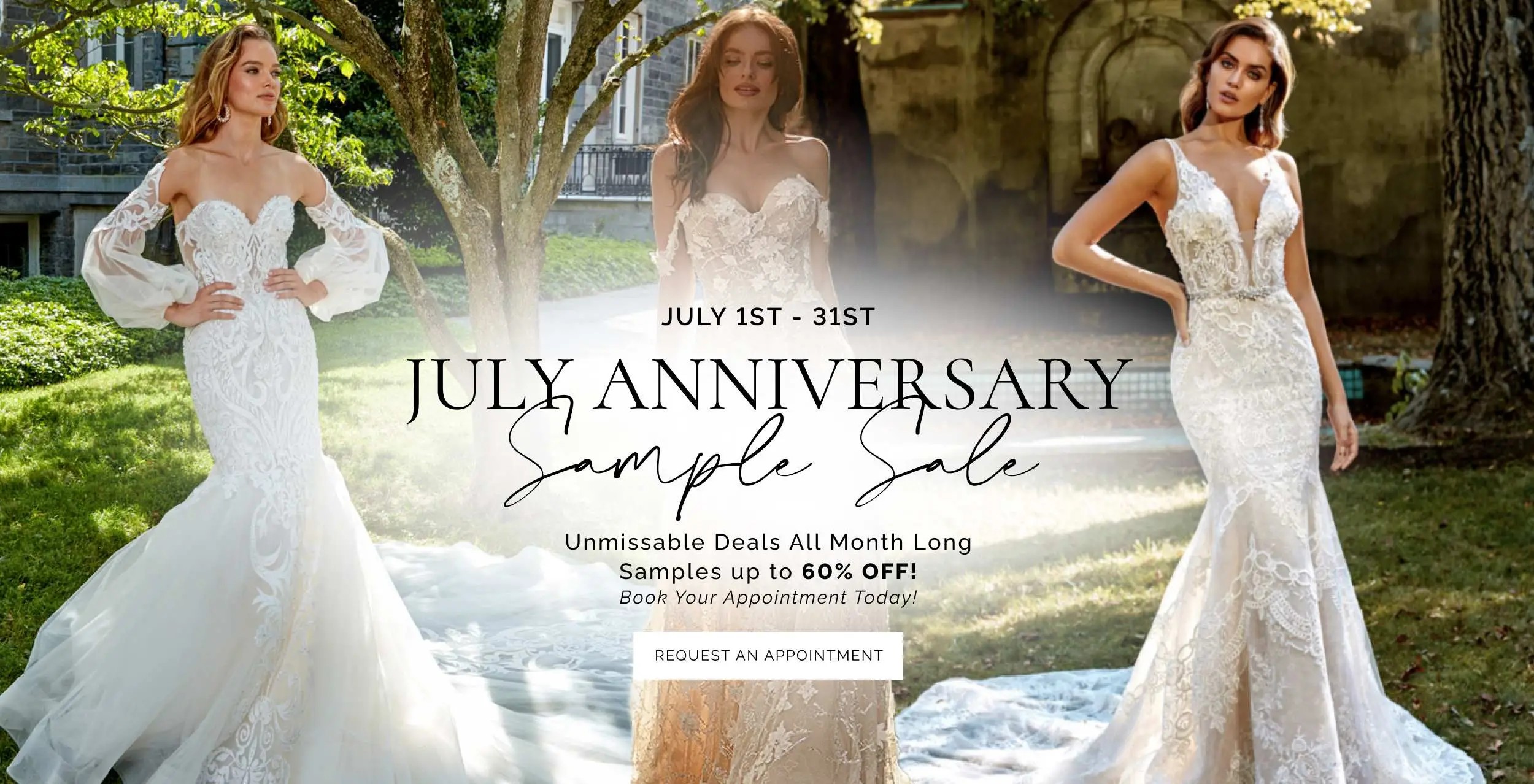 July Anniversary Sample Sale Banner Desktop