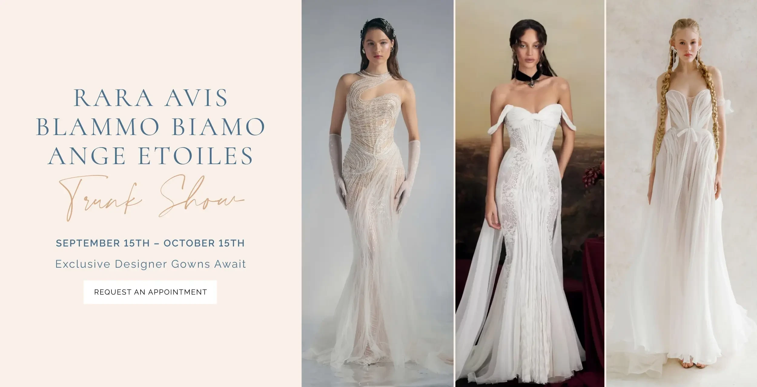 Avis Group Bridal Trunk Show Banner Desktop
