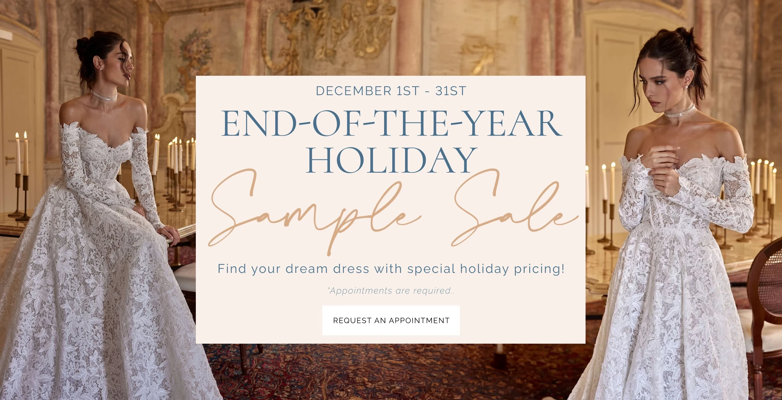 End-of-the-year Holiday Sample Sale Desktop Banner