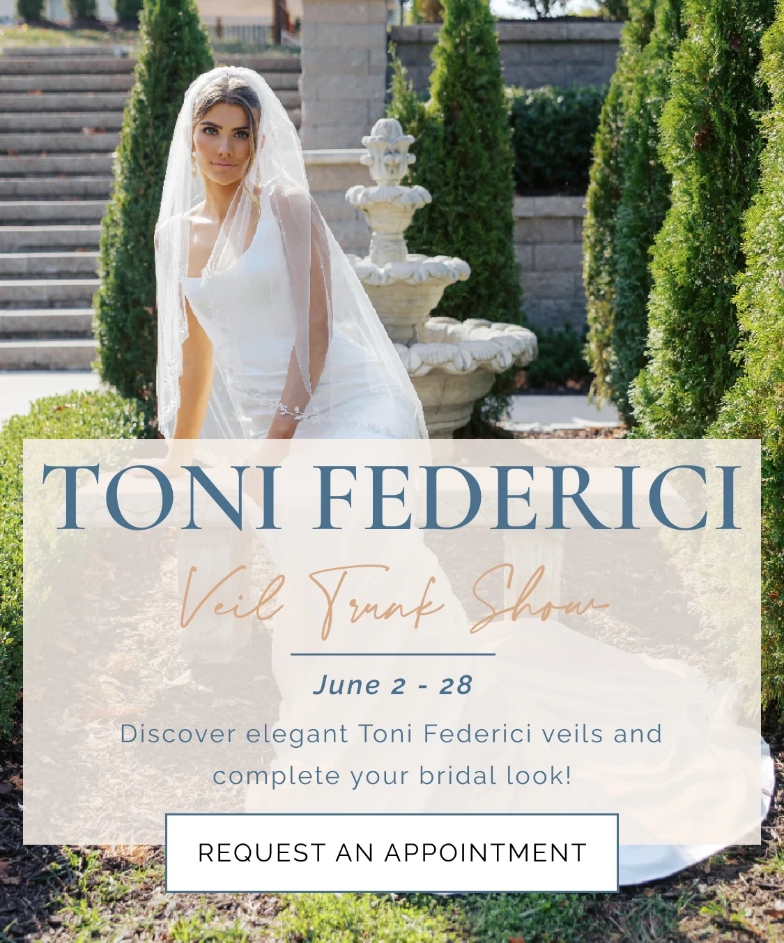 Toni Federici Veil Trunk Show Banner Mobile